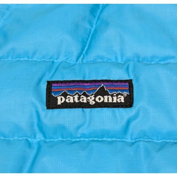 Patagonia Down Sweater Vest Mens Medium Aqua Blue Puffer Goose Down Insulated - Picture 3 of 8